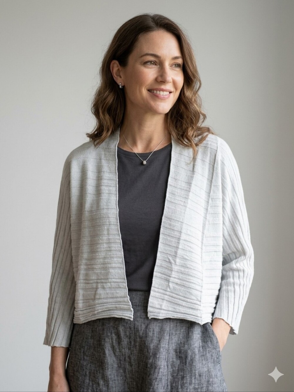OSKA ribbed cropped open-front cardigan in size 2 (M/L)